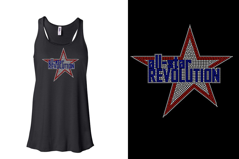Rhinestones All Star REVOLUTION Youth Flowy Racerback Tank