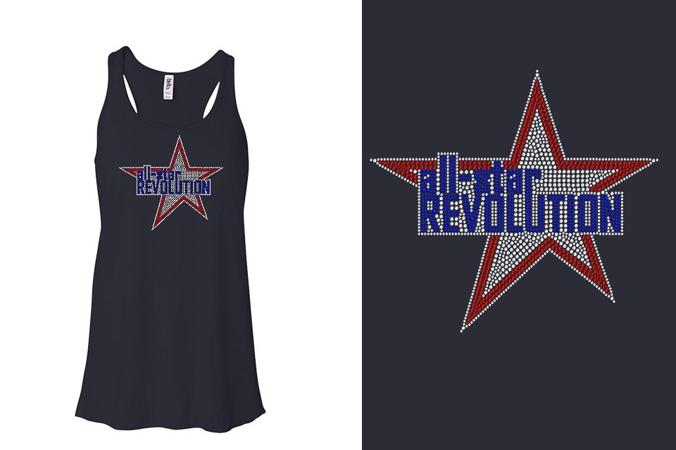 Rhinestones All Star REVOLUTION Youth Flowy Racerback Tank