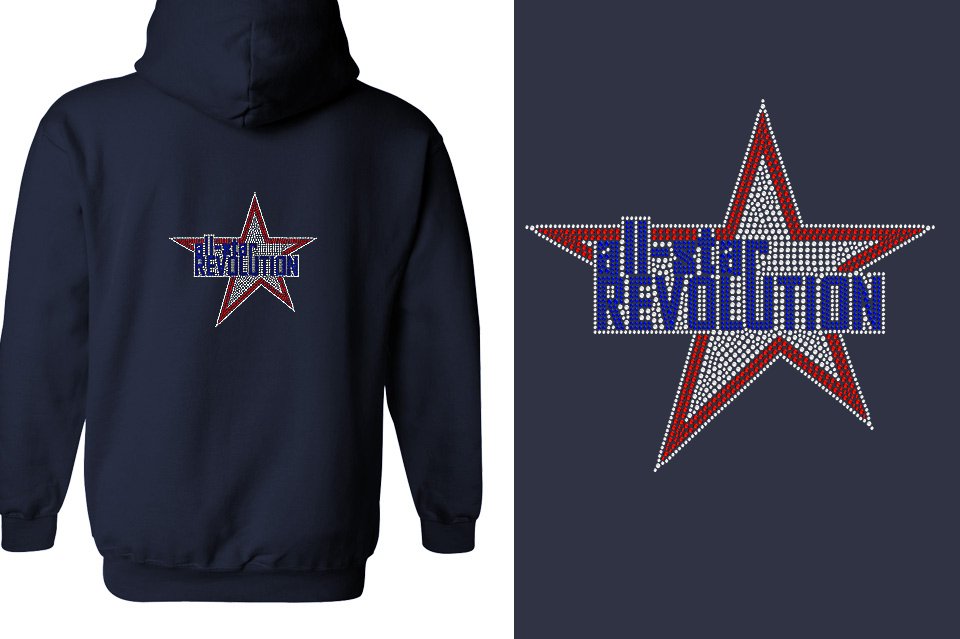 Rhinestones All Star REVOLUTION Unisex Zip Hoodie