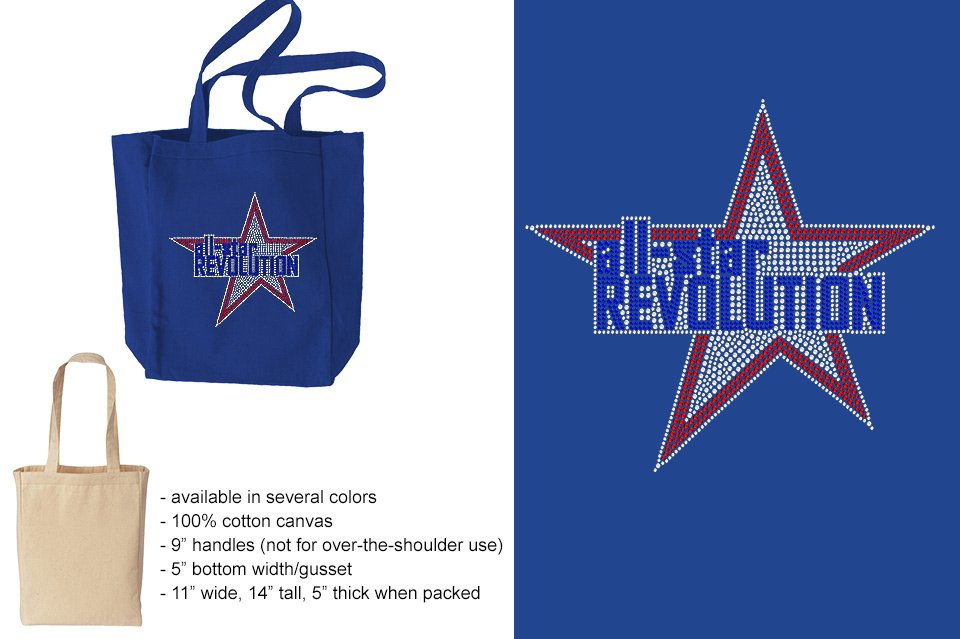 Rhinestones All Star REVOLUTION Canvas Tote