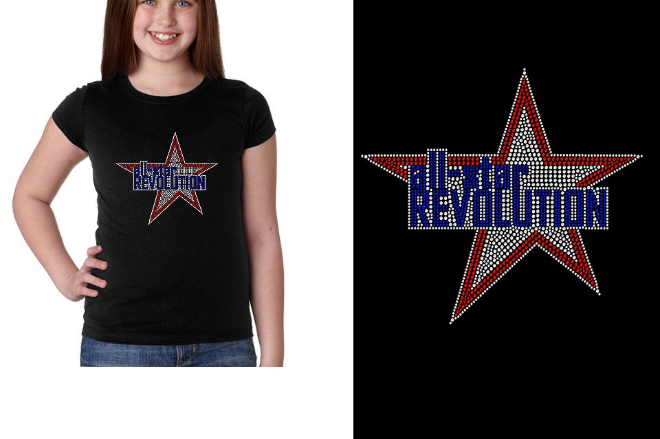 Rhinestones All Star REVOLUTION Youth Girls' Princess T-Shirt