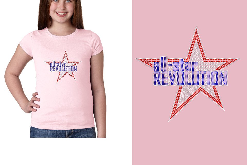Rhinestones All Star REVOLUTION Youth Girls' Princess T-Shirt