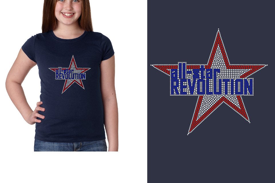 Rhinestones All Star REVOLUTION Youth Girls' Princess T-Shirt
