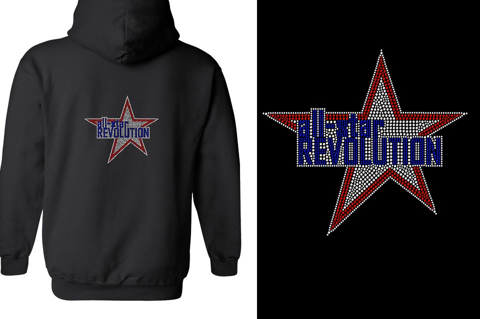 Rhinestones All Star REVOLUTION Unisex Zip Hoodie